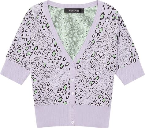 stoffa versace leopardato|Versace Leopard Pattern Cardigan 'Lilac' .